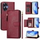 thumbnail image 1 of Funda tipo cartera para Realme C55 4G con bolsillo con cremallera, tarjetero, soporte, correa para la muñeca y tapa de cuero Rojo, 1 of 5