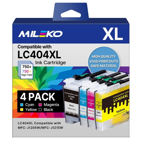 Cartuchos de tinta MILEKO LC404 LC 404 XL para impresora Brother