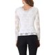 thumbnail image 3 of INSPIRE CHIC Conjunto Día de San Valentín Blusa de Encaje Floral para Mujer con Cuello en V y Manga Larga con Ribete Festoneado L Blanco, 3 of 7