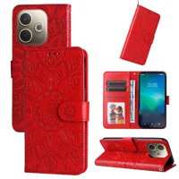 Funda Tipo Cartera Foxdock Para Oppo A5 Pro , Diseño Girasol En Relieve, Cuero Pu, Cierre Magnético, Soporte Y Tarjetero