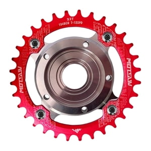 Ioensy - Anillo De Cadena Bcd104Mm Motor De Accionamiento Medio Para Bicicleta Eléctrica Bicicleta De Montaña 32T Rojo