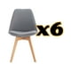 thumbnail image 1 of Pack 6 Sillas Para Comedor Tulip Tapiz Lino Base Madera - Café, 1 of 3
