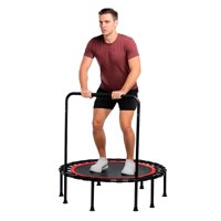 Global Latin Group - Trampolín Fitness Con Soporte, Ligas Y Plegable 1 Mt Negro