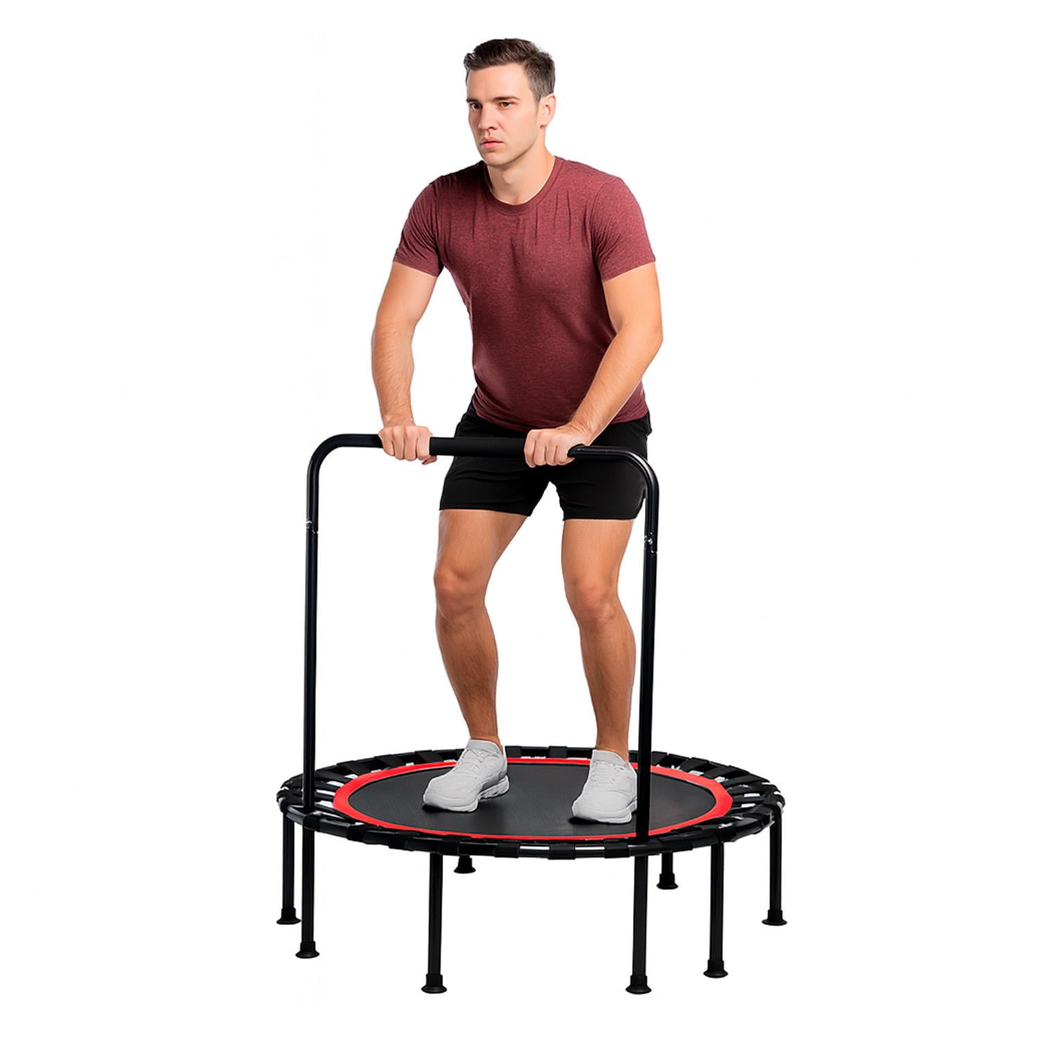 Global Latin Group - Trampolín Fitness Con Soporte, Ligas Y Plegable 1 Mt Negro