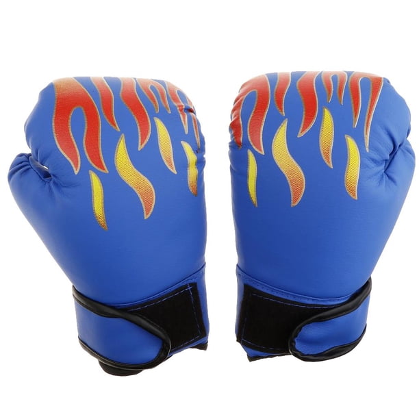 Guantes De Entrenamiento De Boxeo De PU MMA Fighting Punching Sandbag Sanda Mitts Azul 7 Pulgadas