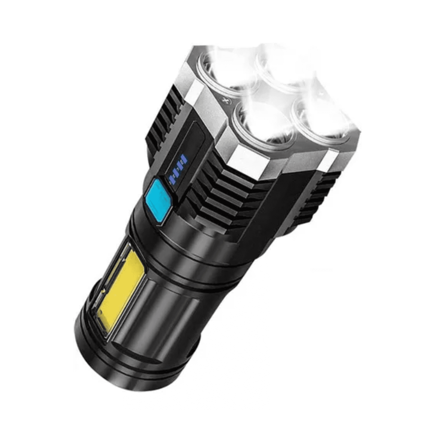 Importclick - Linterna Led Luz Blanca 4 Núcleos Alcance 500 M Recargable