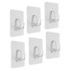 thumbnail image 1 of Colgador de ropa pegajoso adhesivo de gancho de pared traceless 70x70mm plata -6pcs, 1 of 5
