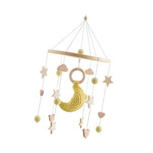 Magideal - Juguetes Montessori Para Cuna De Guardería, Decoración Para Habitación De Bebé, Sonajeros Para Recién Nacidos, Cama Colgante Móvil, Campana, Juguetes Luna