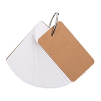 Ioensy - 4 Tarjetas De Índice Con Anillo, 400 Hojas, Tarjetas Flash Extraíbles Con Anillo De Carpeta, Cubierta Marrón