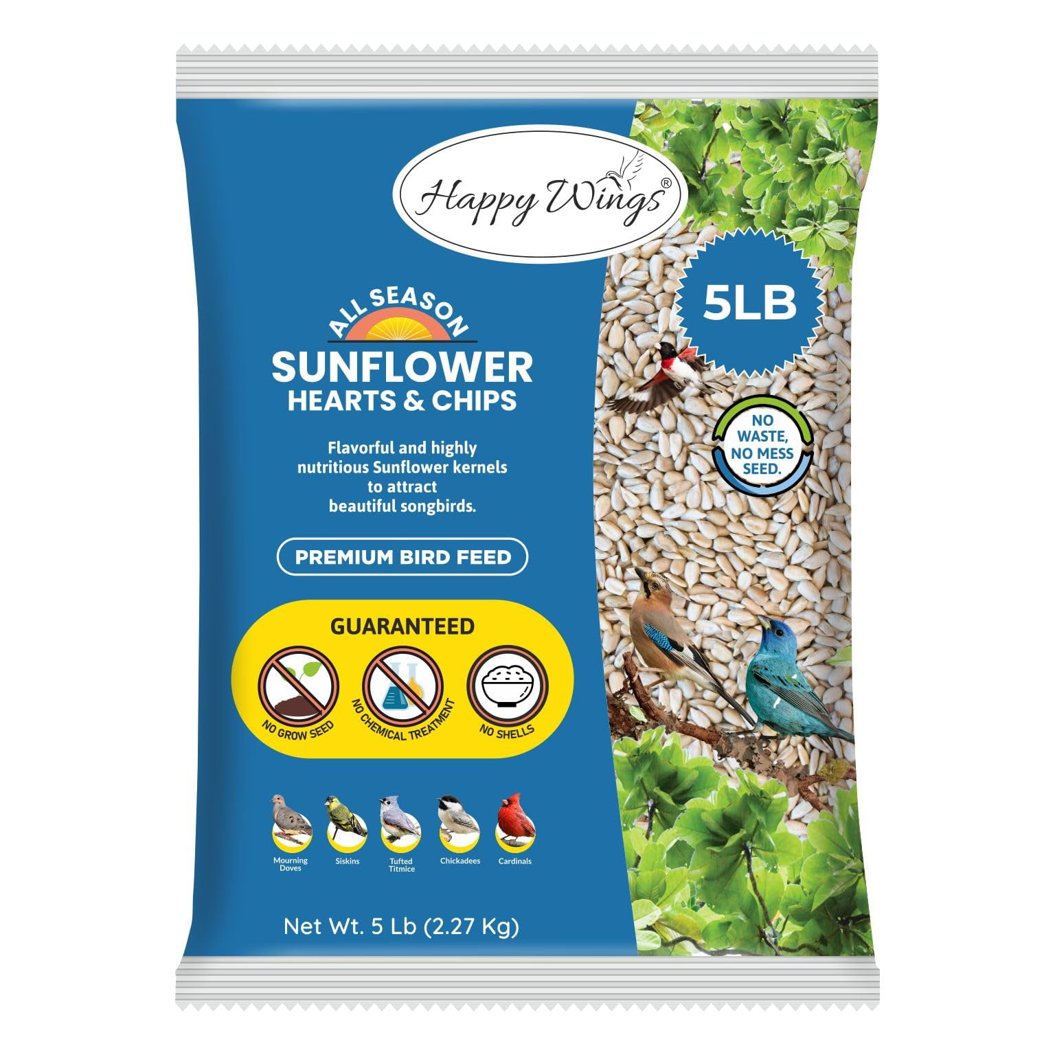 Alimento Para Pájaros Happy Wings Con Forma De Corazón De Girasol Y Patatas Fritas, 2,27 Kg
