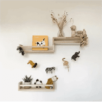 Genérico - Set De 3 Repisas Flotantes Modernas Barandas 60Cm Marrón Claro