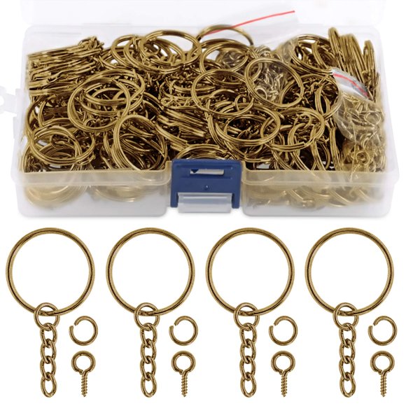 Kit de llaveros Swpeet, 450 unidades, bronce, 25 mm