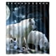 thumbnail image 1 of Cortina de ducha con diseño de lobo y luna llena, juego de cortinas de baño con ganchos, tamaño 60 x 72 pulgadas, 1 of 3