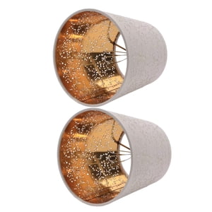 Bothyi - Pantalla De Lámpara De Tela De Imitación Ahueca Hacia Fuera El Clip En La Cubierta De La Lámpara De Luz Colgante Oro Blanco