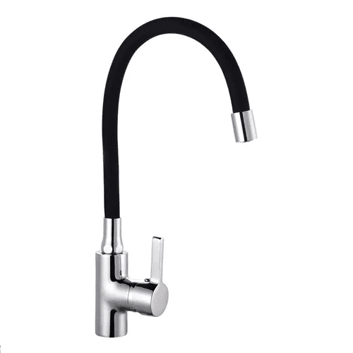 Llave Lavaplatos Monomando Cuello Flexible Negro