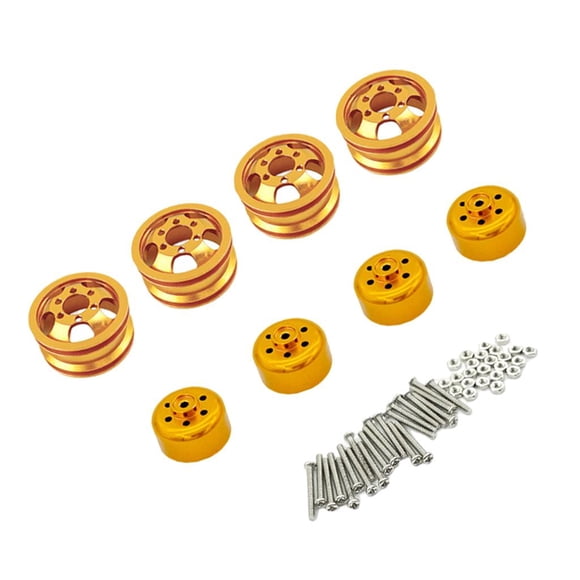 Cubo De Rueda De Metal Con Tornillos Tuercas Ruedas Para WPL B-14 B-14K 1/16 RC Car C-34k Gold
