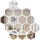 thumbnail image 1 of Calcomanías de pared hexagonales, pegatinas de espejo, 15 piezas grandes de acrílico extraíbles, pegatinas de espejo sin vidrio, decoración de pared 3D, azulejos de espejo de plástico, azulejos autoa, 1 of 7