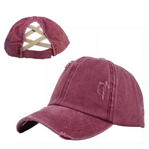 High Ponytail Baseball Cap Women Men Unisex Washed New Year Presents Christmas Valentine's Gift For Her