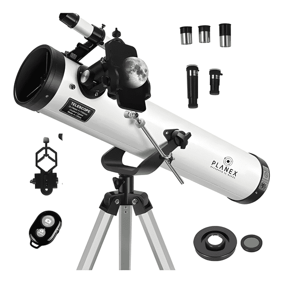 Telescopio Astronómico Planex F70076 Astronómico 76x Blanco