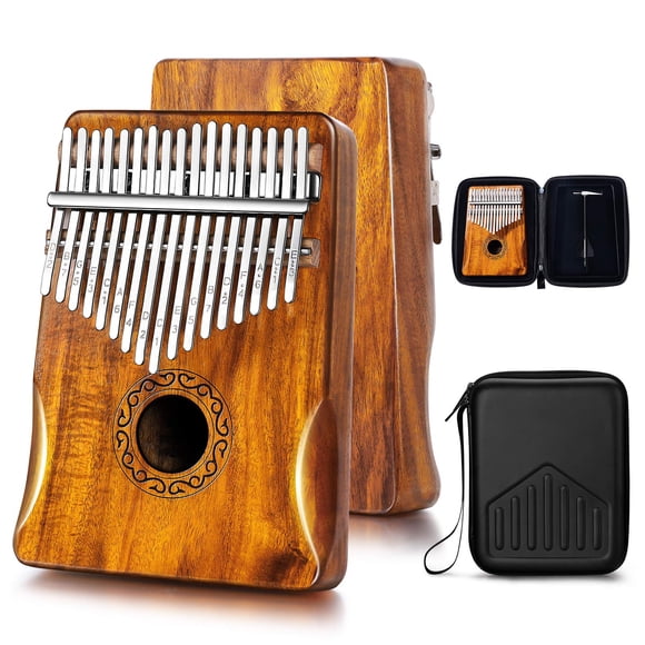 Piano Kalimba Thumb MIFOGE de 17 teclas, madera de acacia koa, con funda