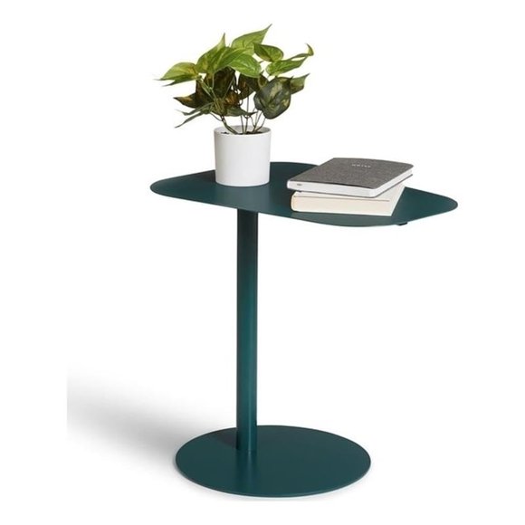 Mesa Auxiliar MAKLAINE 51 cm Verde con Diseño en Forma de C