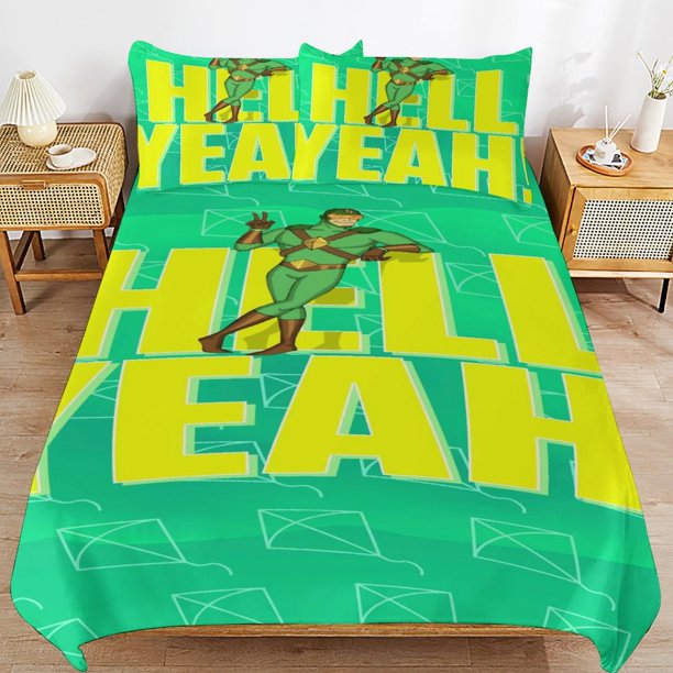 Kite Man Hell Yeah Bedding Sets Ultra Soft Skin-Friendly Duvet Cover 3 Piece, Cute Comforter Cover Bed Set for Boys Girls Kids