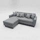 thumbnail image 3 of Sofa Seccional Bloccare 2 Cuerpos - Tela Verona (Gris), 3 of 3
