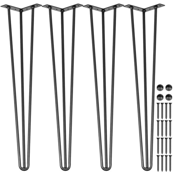 Set de 4 horquillas Happybuy para mesa, 24 cm, acero al carbono, color negro