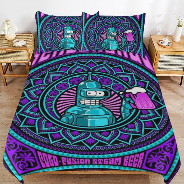 Futurama Comforter Set 3 Pieces Quilt Cover Set Soft Bedding Sets for All Seasons