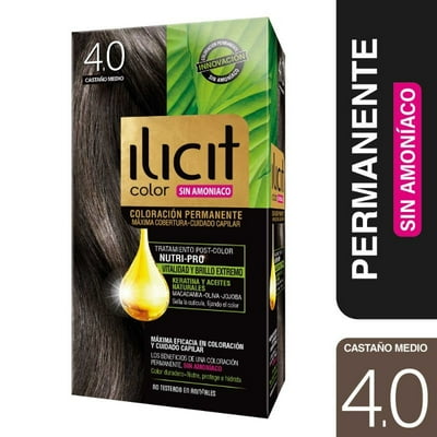 Coloración Permanente Sin Amoníaco 4.0 Castaño Medio  Ilicit