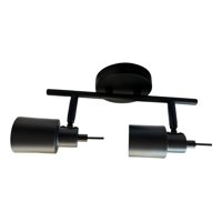 Genérico - Lámpara Pared Techo Led Negro 2 Luces Ajustable Jhn