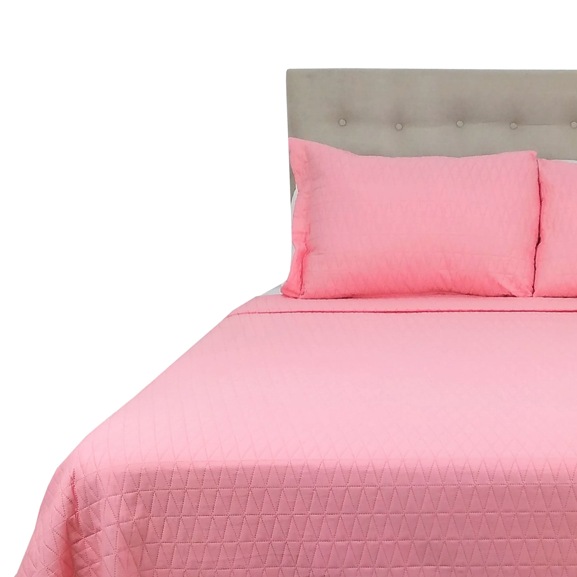 Chantilly - Cubrecama Microfibra Ultrasonic Liso King Rosado