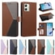 thumbnail image 5 of Funda Cartera Tricolor para Motorola Moto G14 con Soporte, Marrón, 5 of 6