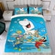 thumbnail image 4 of Mandíbula Conjunto de sábanas temático, trío de piezas, cómodo y amigable con la piel, diseño único, regalo de decoración para el hogar para familiares, amigos y fans, 90 cm * 190 cm, 4 of 6