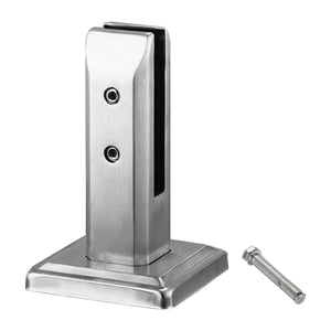 Magideal - Abrazadera De Acero Inoxidable Para Grifo De Vidrio Cuadrado, Para Cerca De Piscina, Para Casa, Jardín, Escaleras, Barandilla, Balcón, Abrazadera Para Plata A