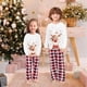 thumbnail image 5 of Pijamas familiares a juego de Navidad con cuello redondo, manga larga, pantalones a cuadros, 5 of 5