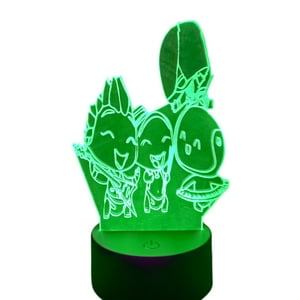 Lelumania - Lampara Ilusion 3D Mini Beat Power Rockers De 7 Colores, Base Touch