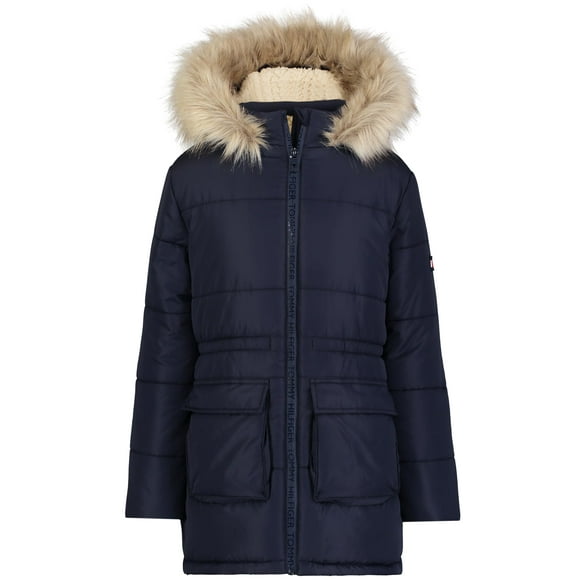 Chaqueta acolchada Tommy Hilfiger para niñas, color azul marino, 4 años