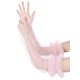 thumbnail image 5 of INSPIRE CHIC Guantes sin dedos de malla transparente con mangas largas de tul con volantes para mujer para boda 1 par rosa talla única, 5 of 6