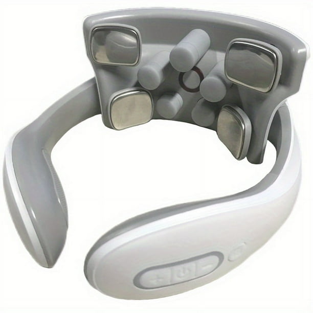 4 Heads Smart Electric Neck And Back Pulse Massager TENS Heat Cervical Vertebra Relax Pain Kneading Massage Machine
