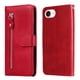 thumbnail image 4 of Funda tipo cartera para iPhone 16e con bolsillo con cremallera y ranuras para tarjetas – Función de soporte Rojo, 4 of 5