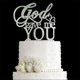 thumbnail image 1 of Adorno para tartas con purpurina plateada con purpurina «God Gave Me You», 1 of 5