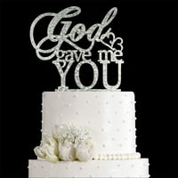 Jieein - Adorno Para Tartas Con Purpurina Plateada Con Purpurina «God Gave Me You»