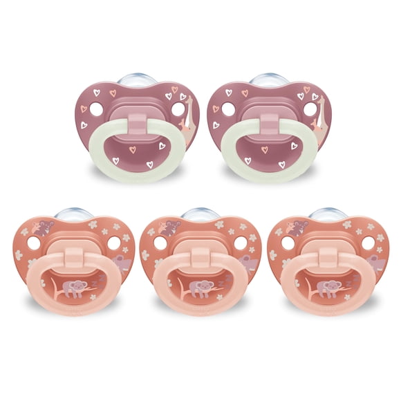 Chupón NUK First Choice Classic 0-6 meses naranja y rosa, paquete de 5