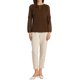 thumbnail image 2 of INSPIRE CHIC Blusa de Chifón para Mujer Cuello con Abertura Manga de Parches Elegante Top de Trabajo XS Marrón Oscuro, 2 of 6