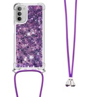 Funda Foxdock Para Motorola Moto G 5G 2022 Con Cuerda Ajustable, Brillo Líquido, Protección Antigolpes Y Lente – Ideal Para Regalo