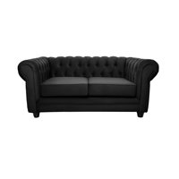 Barra Design - Sofá Chesterfield 2C Felpa Negro