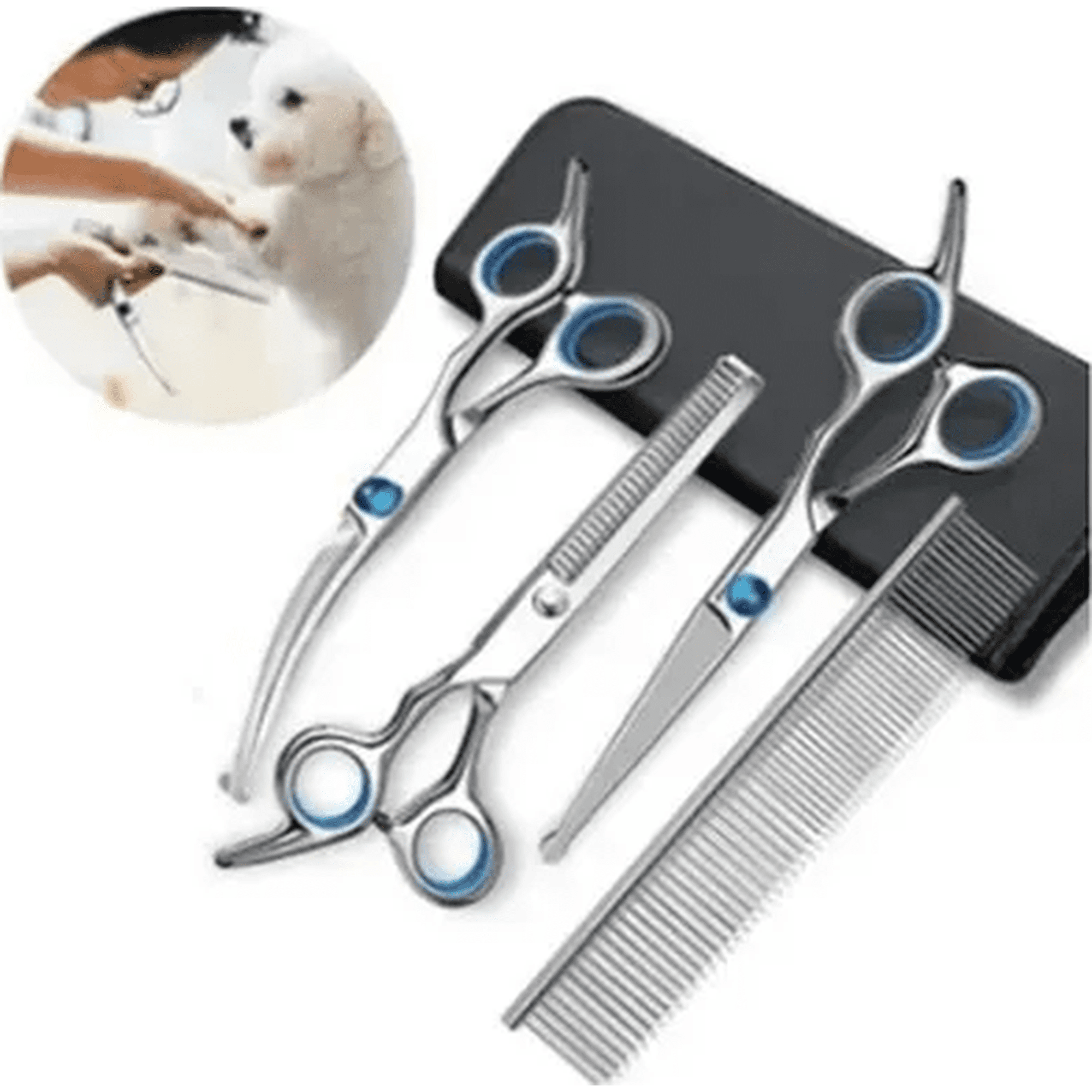 Genérico - Kit Tijeras Aseo Profesional Acero Inox Perros