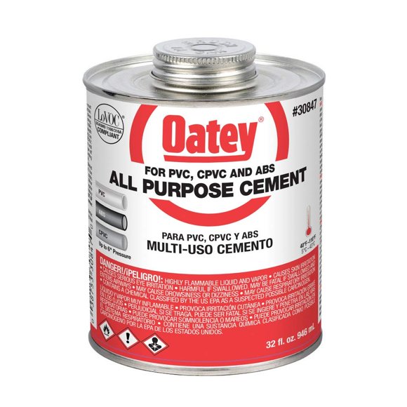 Cement Oatey 30847 multiusos de 32 ml para ABS, PVC y CPVC