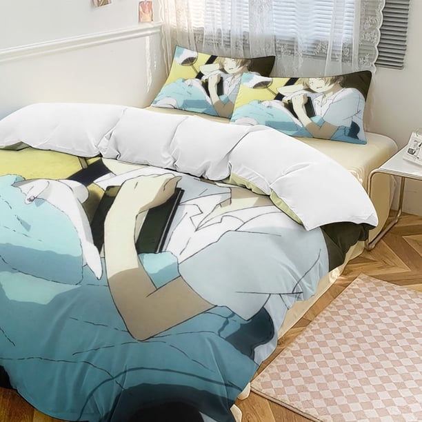 Natsume's Book of FriendsCartoon Collection 3-Piece Comforter Set, Personalized Bedding Decor for Kids And Teens Bed Sheets